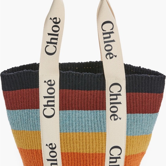 Chloe x Mifuko Large Stripe Basket Tote - Picture 1 of 16